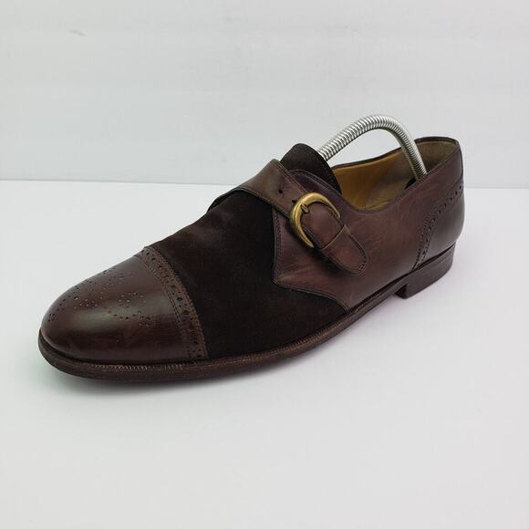 Cole Haan Mens Size 11 Brown Leather Monk Strap Cap Toe Formal Dress Shoes main image 6